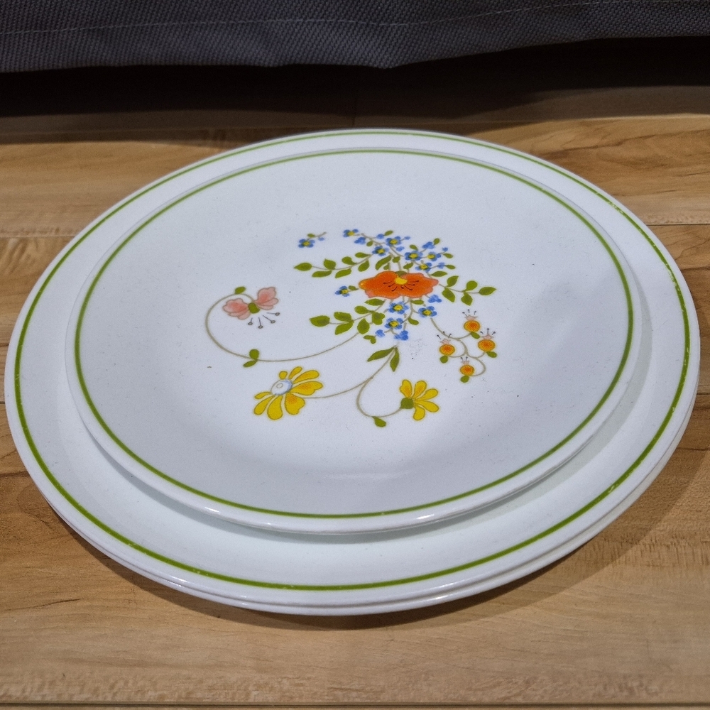 Corelle Wildflower, 2 dinner plates and 2 medium plates